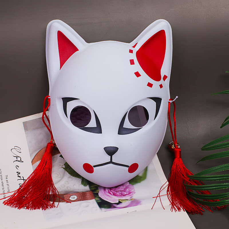 矢向狐狸面具日本全脸 狐狸面具全脸萤火之森动漫cos万圣面具女日式二