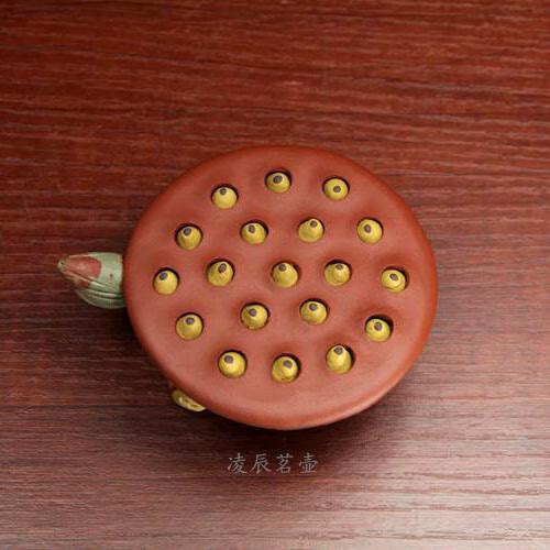 妙普乐喷水莲蓬茶宠  宜兴紫砂茶宠莲藕荷花会喷水青蛙雕塑摆件莲蓬