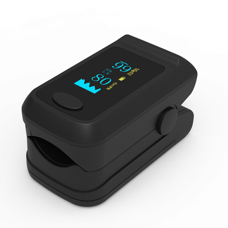 雅倍丽血氧仪 血氧监测 脉搏血氧饱和度仪 脉率血氧检测仪氧饱夹 黑色