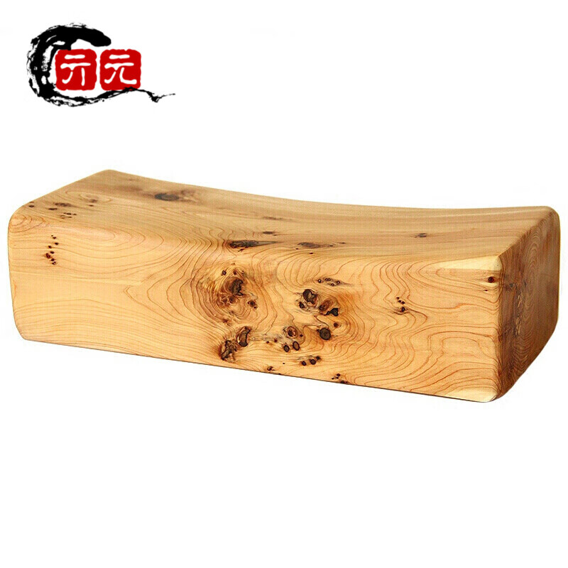 亓元崖柏（側(cè)崖柏）木枕頭方形頸椎枕 實(shí)木硬枕牽引按摩手工藝品 寬12cm高8cm長30cm