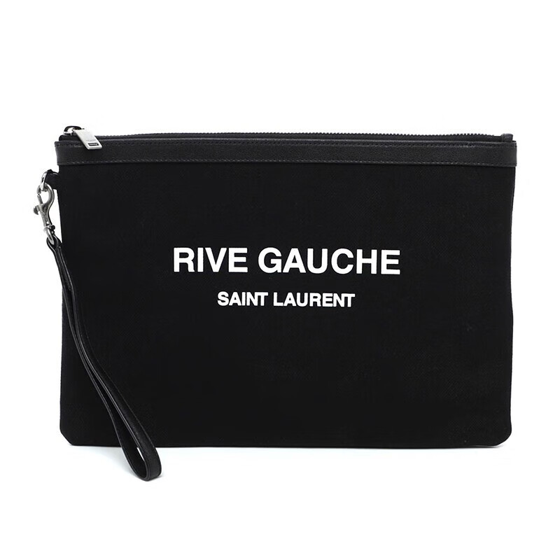 saint laurent 圣罗兰男包 男女通用棉质拼皮革印花手拿包 581369 hzp