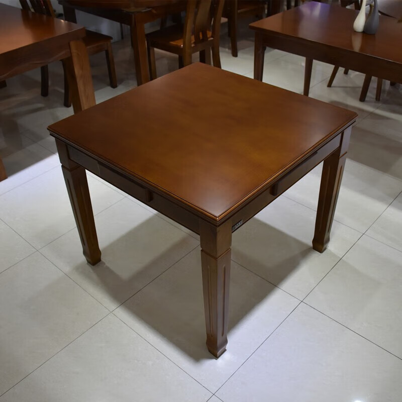 带抽屉单桌子(胡桃色) 80x80x76cm