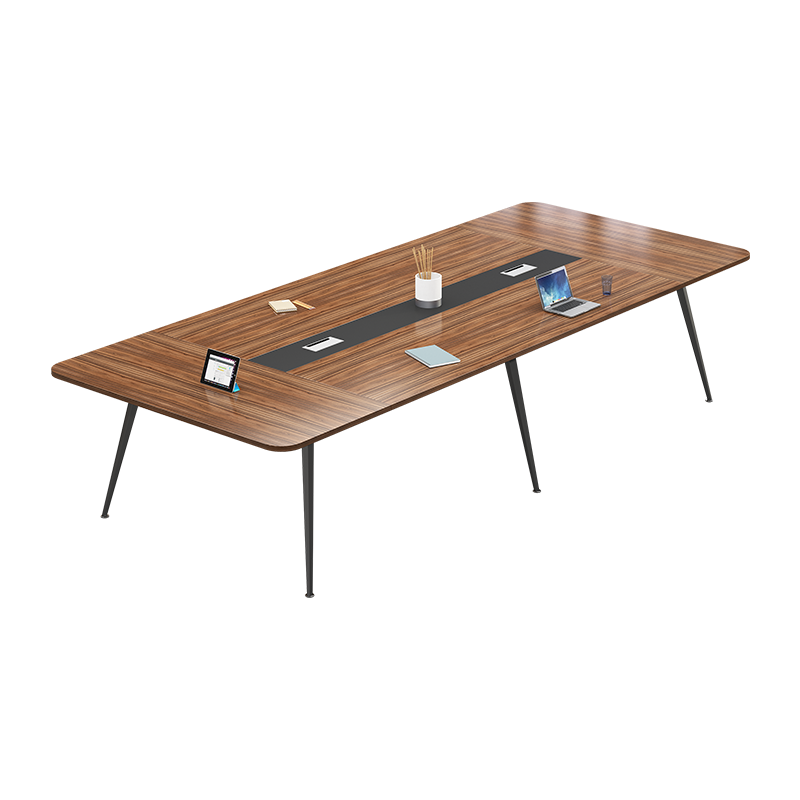 （YOUE.OF）上海办公家具新款长方形办公桌会议桌长桌简约现代 会议洽谈桌椅组合 峡谷胡桃色 1.6*0.8米会议桌(整板)