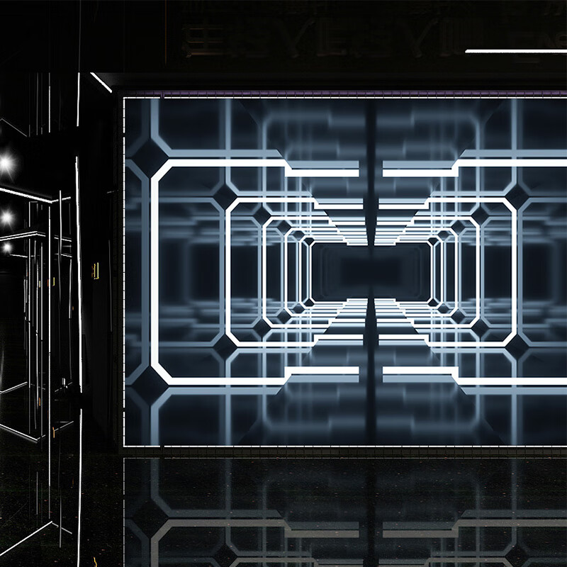 3d立体酒吧背景墙 3d立体空间延伸科技感墙纸电竞直播背景墙 拼接壁画