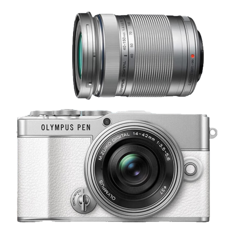 奧林巴斯（OLYMPUS）奧之心 PEN E-P7 微單相機(jī) 數(shù)碼復(fù)古相機(jī) 微單無反 EP7+14-42mm+40-150mm雙鏡頭白色 