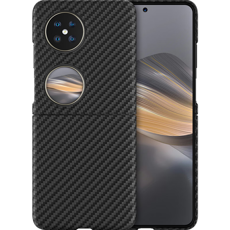 麦麦米适用华为pocket2手机壳 Pocket 2折叠屏凯夫拉芳纶纤维保护套轻奢精孔防摔壳 华为pocket2丨黑色轻奢凯夫拉