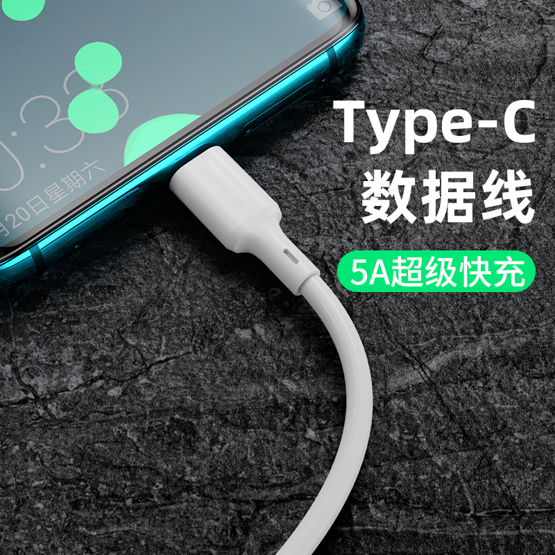 雷瑞科Type-C数据线华为P40Pro荣耀30/20小米8/10/OPPOReno3/Ace2快充 【超级快充】5A大电流tpc-c充电线1米标准版