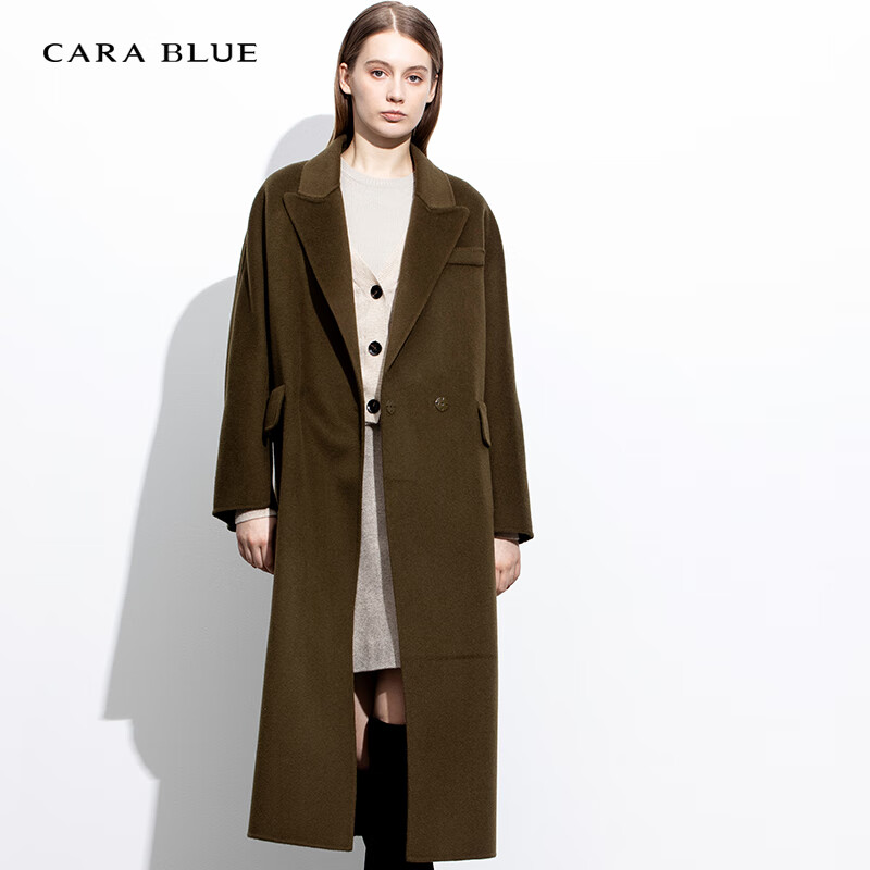 carablue喀啦  女装通勤简约百搭休闲大衣kb213mwl0145 军绿色 as