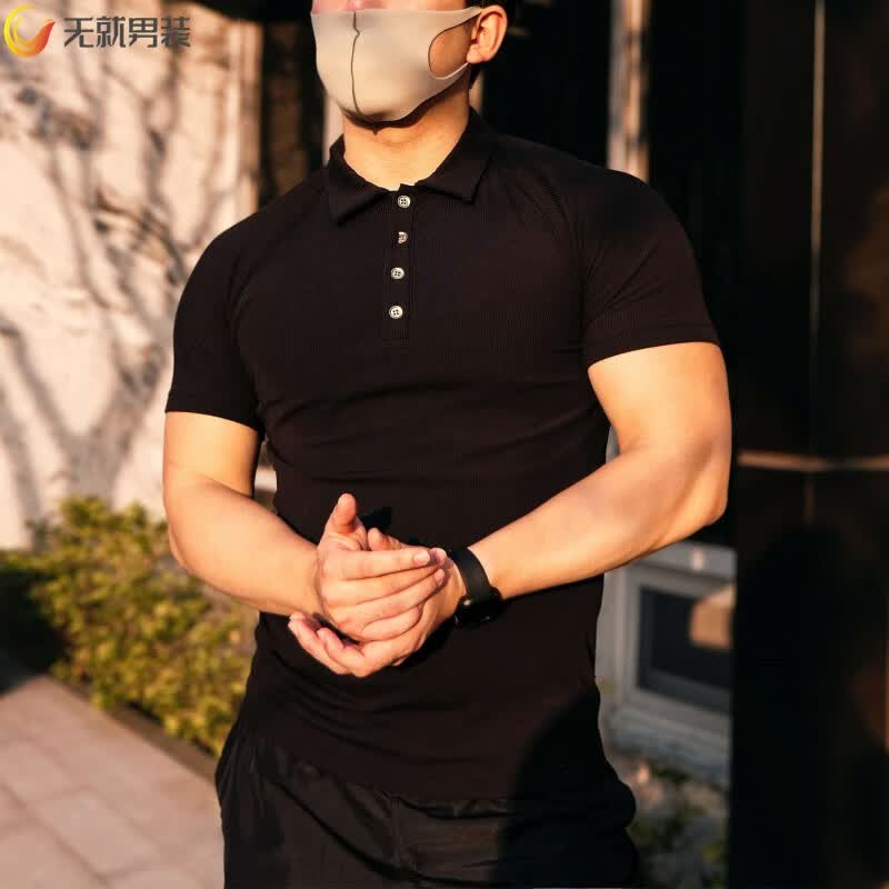 无就(wujiu)教练服健身教练工作服 夏季肌肉运动训练polo男女健身房