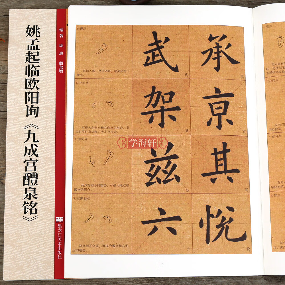 姚孟起临九成宫碑 欧阳询九成宫醴泉铭楷书书法毛笔字帖 附带技法解析