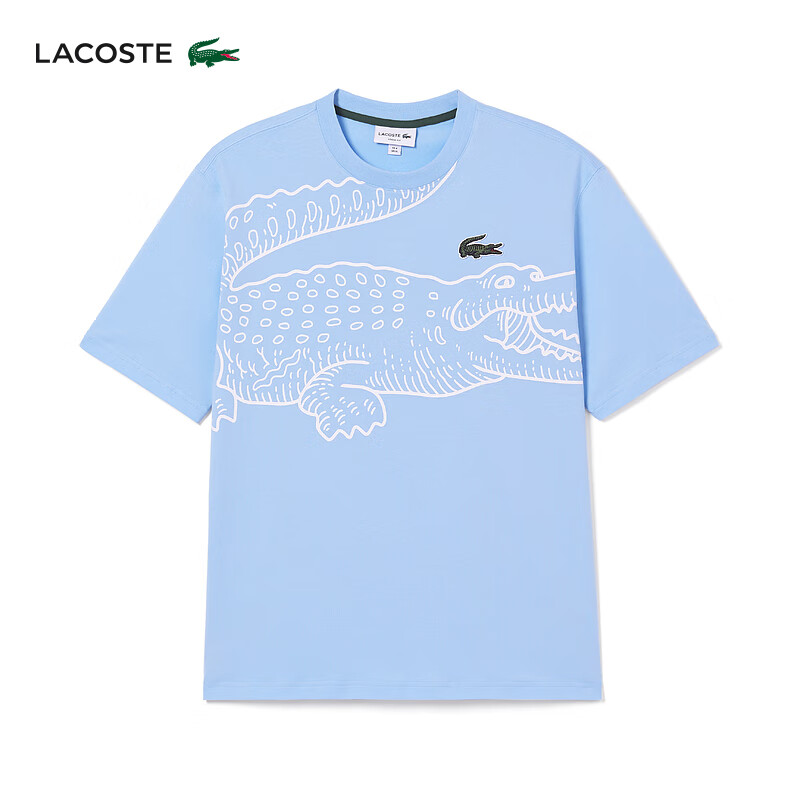鳄鱼(lacoste)法国鳄鱼男装潮流百搭印花纯棉宽松圆领短袖t恤|th5511