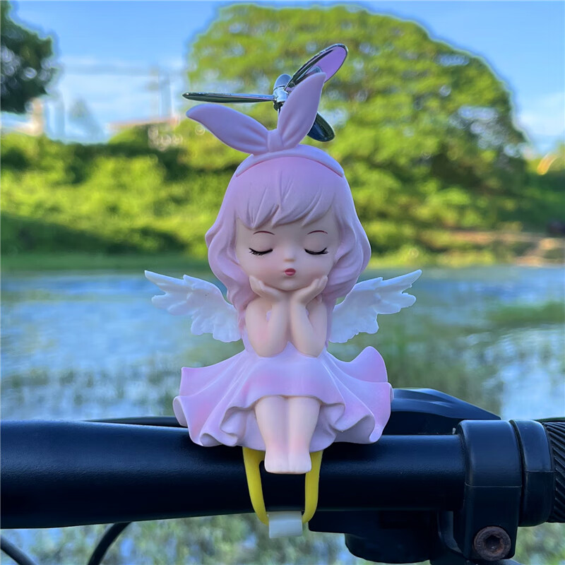 摆件自行车电瓶车电动摩托车装饰品美少女装饰挂件 绑带款粉色梦可儿