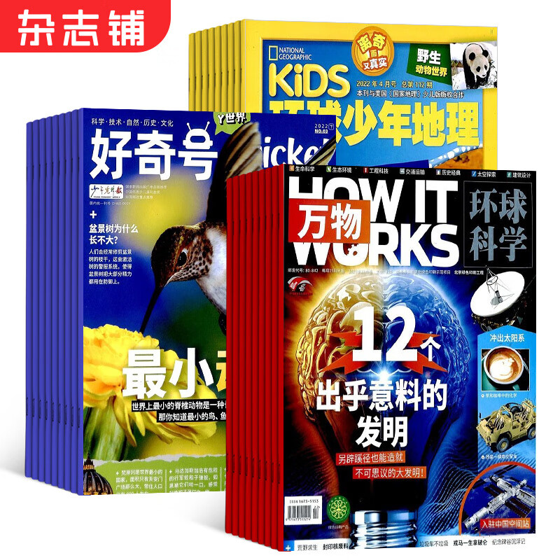 包邮好奇号+环球少年地理+万物杂志组合杂志铺 2024年1月起订 全年订阅 少儿兴趣阅读期刊书籍全年订阅中小学生科普百科课外阅读青少版How it works中文版属于什么档次？