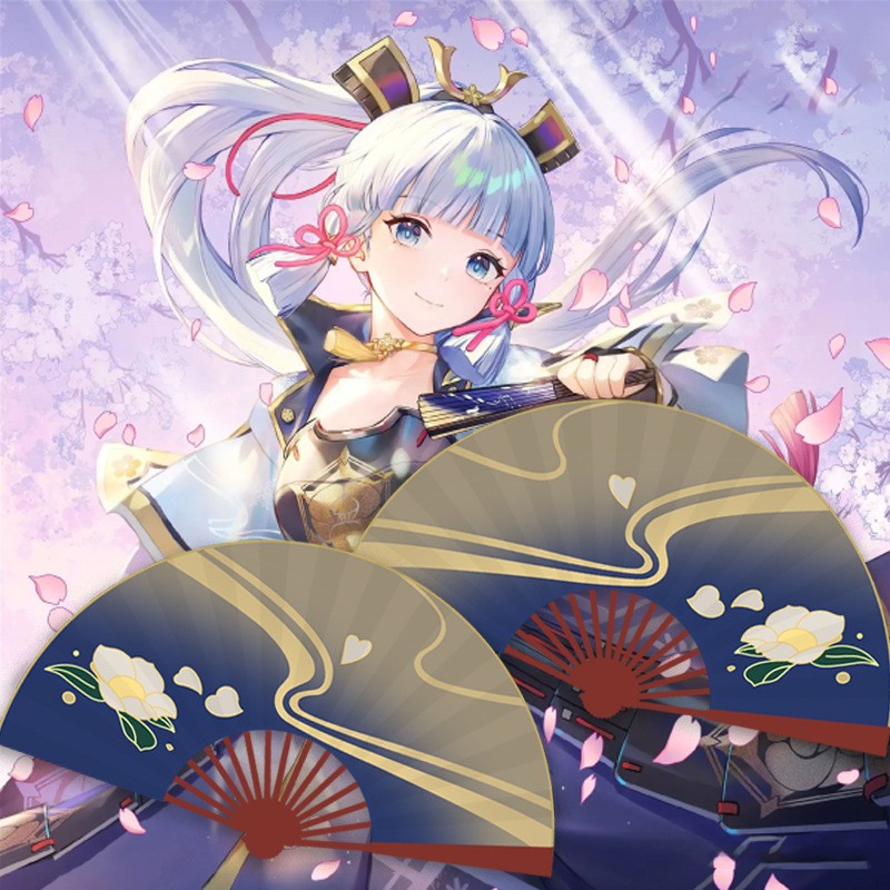 杰克前沿原神动漫扇子双面古风周边夏季大折扇10寸 神里绫华