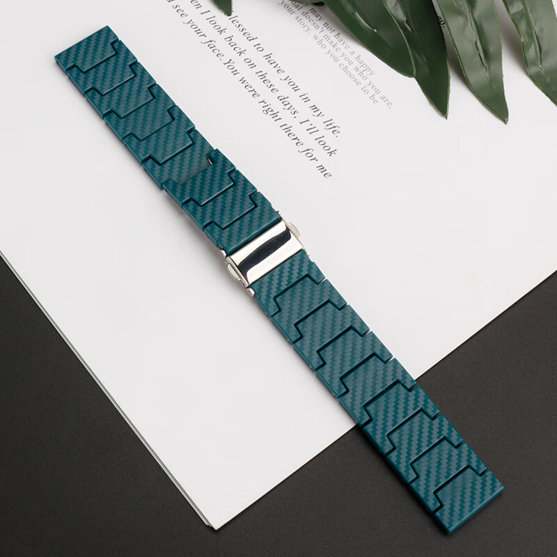 适用华为gt3表带watch3pro/buds智能运动替换带碳纤维纹塑钢表带