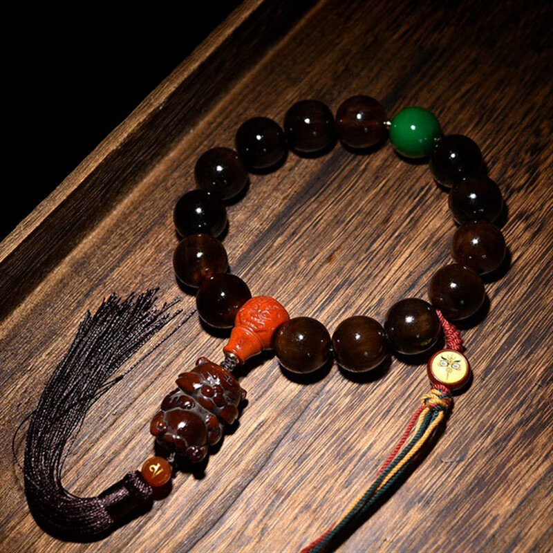 石俞记天然金丝牦牛角手串手持满血西藏高原牛角男女手链念珠佛珠老料