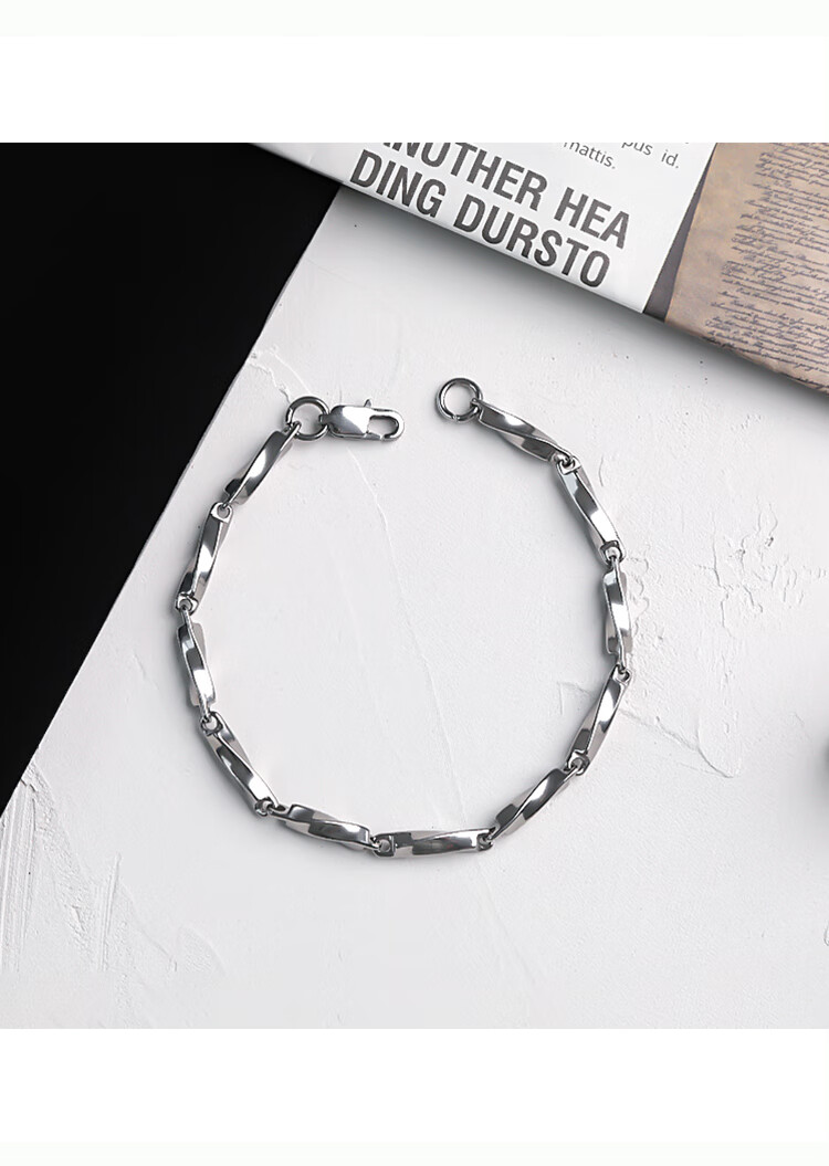 潮小众设计感冷淡风钛钢不掉色男士简约百搭手饰女 莫比乌斯手链17cm