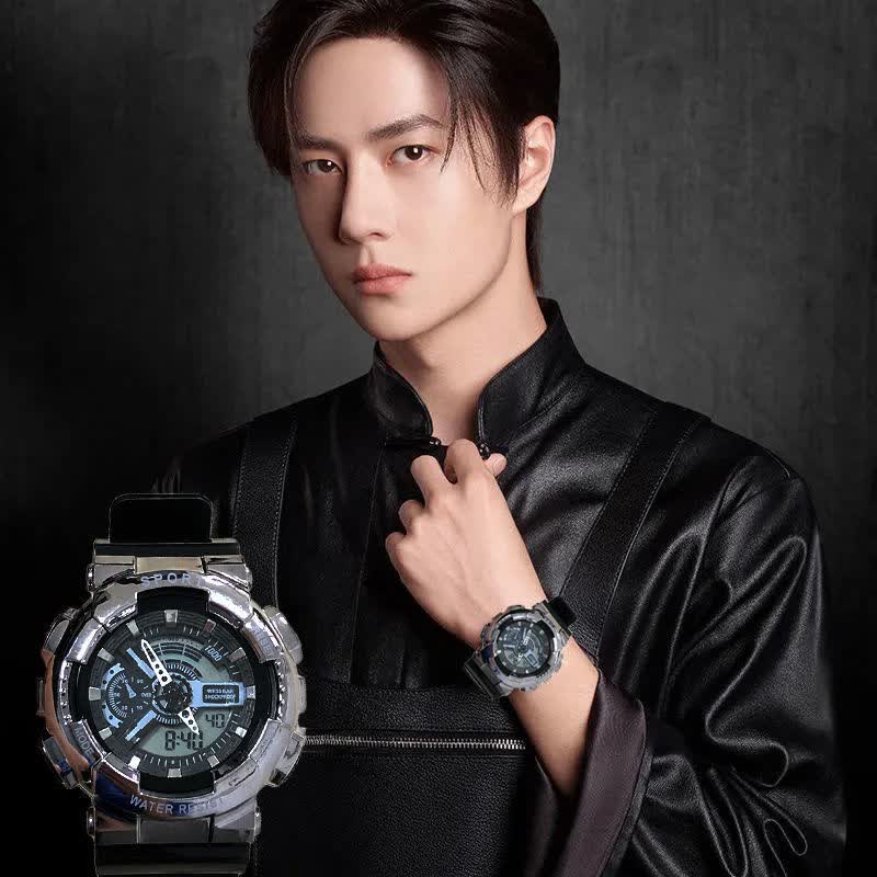 王一博同款五虎上将手表 五虎上将电子手表初高中学生手表男潮流运动