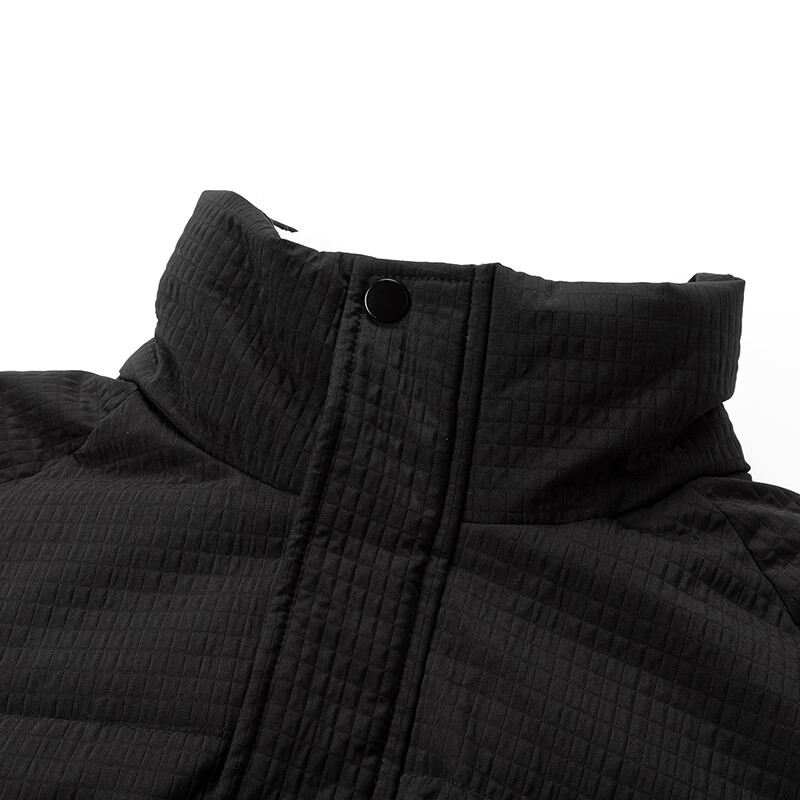 雪中飞秋冬新款百搭男士短款立领羽绒服鸭绒潮流肌理感面料羽绒服 黑色|8056 L 175/92A