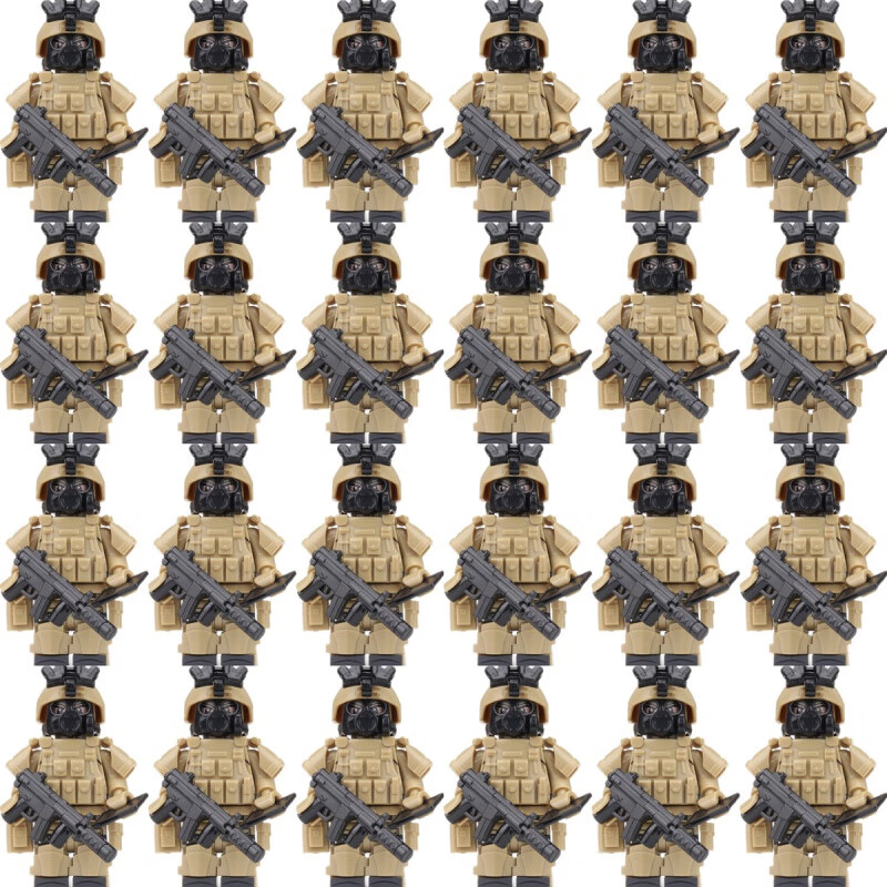 乐高特警积木枪男孩现代军事警特种兵人仔大炮武器装备儿童拼装玩具