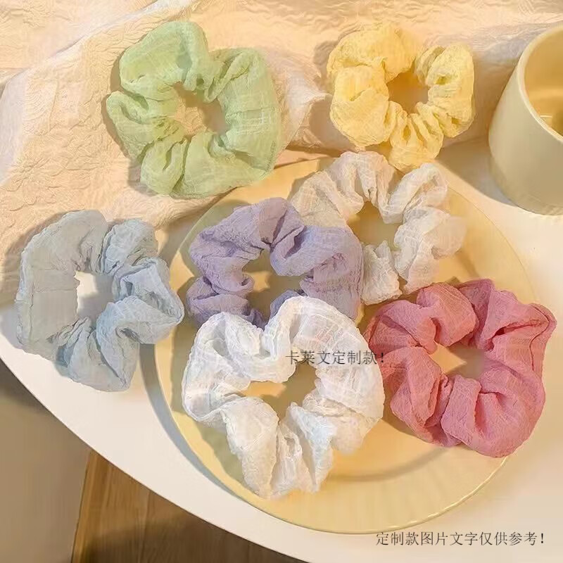 卡莱文2023春夏百搭泡芙褶皱大肠发圈可爱少女肥肠皮筋发绳头绳 7色全