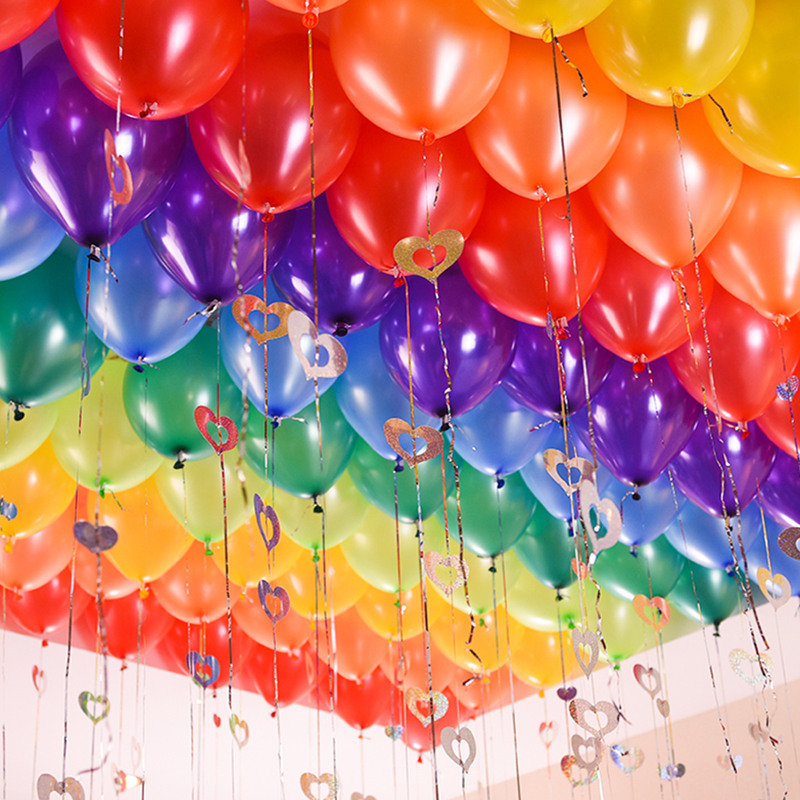 青苇 生日装饰婚房布置气球100只装公司活动布置含打气筒1个圆形彩色