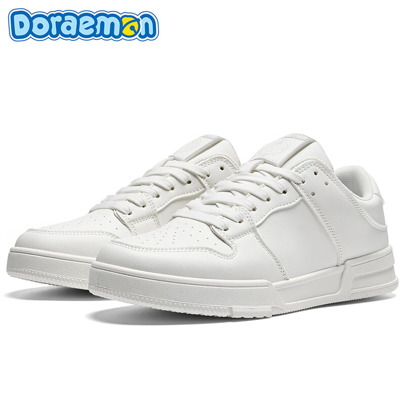 哆啦A梦男鞋板鞋男春夏新款经典百搭鞋子男防滑耐磨情侣款女鞋运动休闲鞋 复古白 40