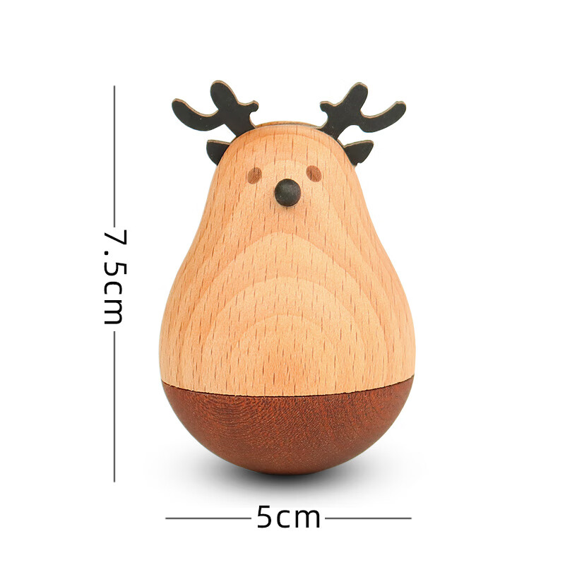 办公桌面创意玩偶小摆件不倒翁木质迷你可爱个性装饰品生日礼物女