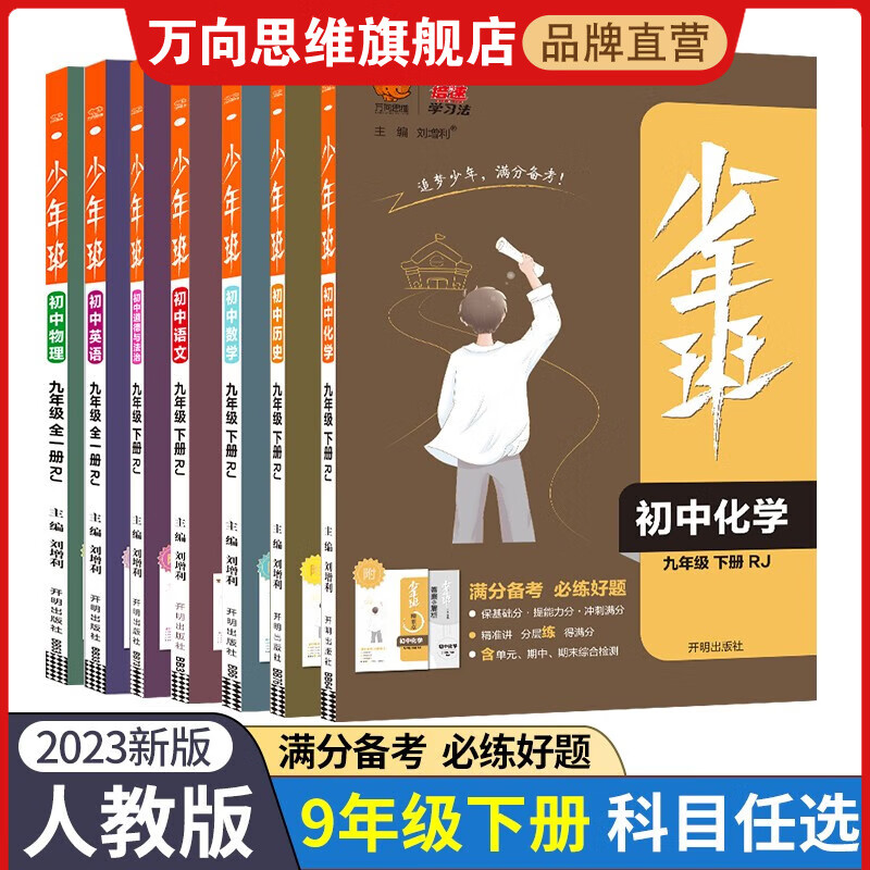 2023版 少年班 九年级上册下册数学语文英语物理化学政治历史生物全套人教北师华师苏科沪科 初三必刷题万向思维同步练习册 九年级（下册） 数学（湘教）