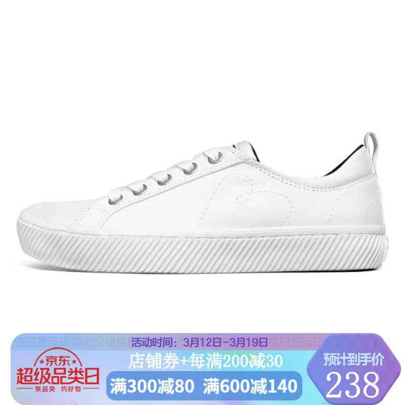 Skechers斯凯奇春秋季女子街拍休闲帆布鞋时尚小白鞋11330011 白色 36.5