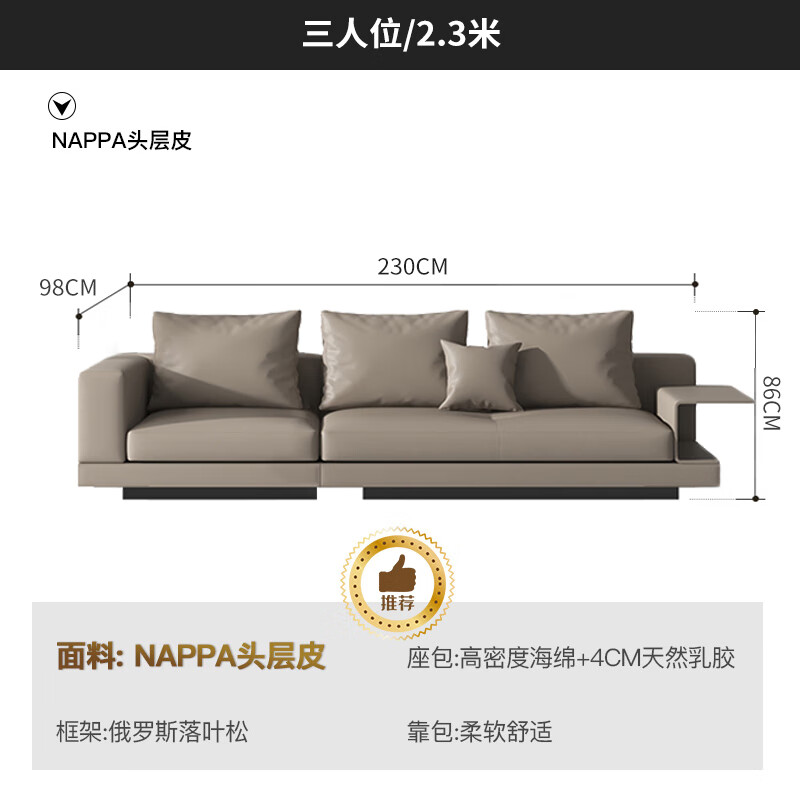 minotti沙发 康纳利皮沙发小户型客厅高端意式极简头层牛皮2022l