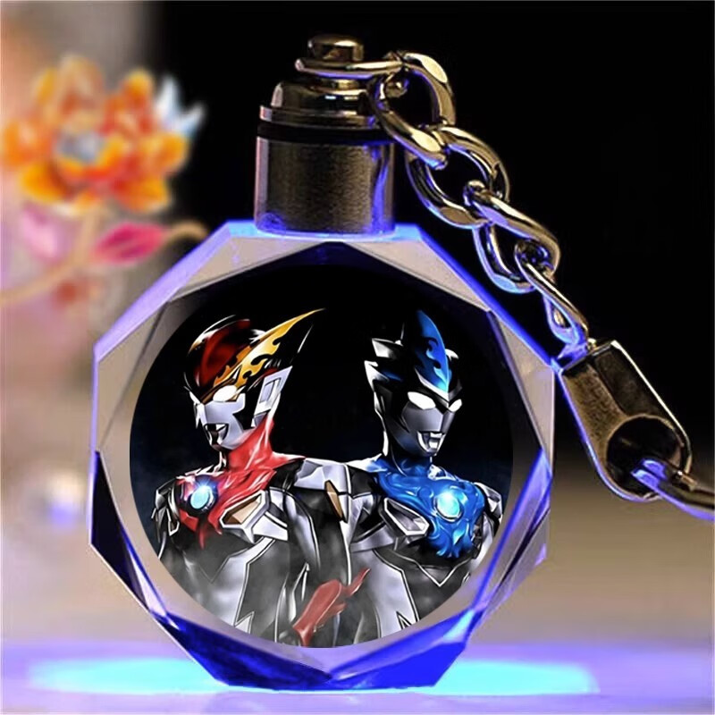 水晶钥匙扣发光项链吊坠书包挂件儿童学生创意礼物玩具 罗布与罗索