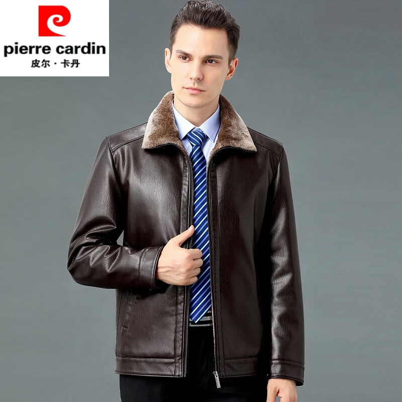 皮尔卡丹（pierre cardin）轻奢高档真皮皮衣男秋冬装加绒男士中老年爸爸装绵羊皮夹克外套 棕色 175高性价比高么？