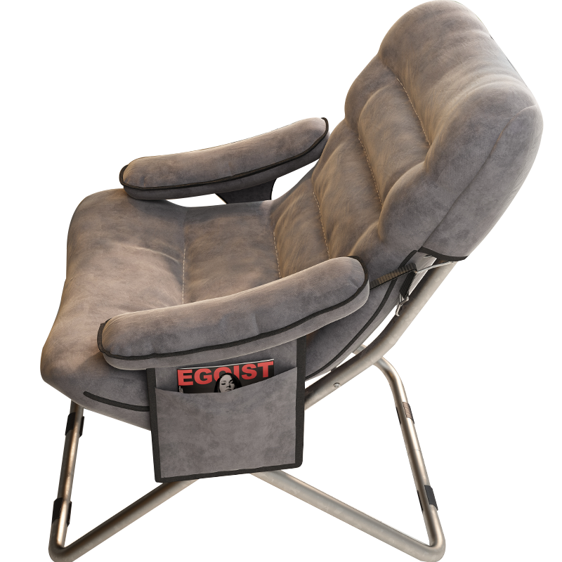 曙亮(京速达带脚踏)懒人椅  单人 沙发椅 休闲椅 阳台 宿舍 寝室 折叠椅 躺椅  电脑椅 靠背椅 座椅 灰色