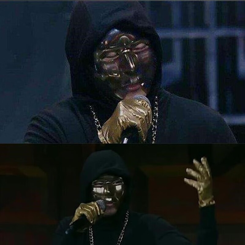 昂沐蒙面唱将面具男士朋克夸张蒙面唱将面具 蒙面歌王面具 唱歌面具