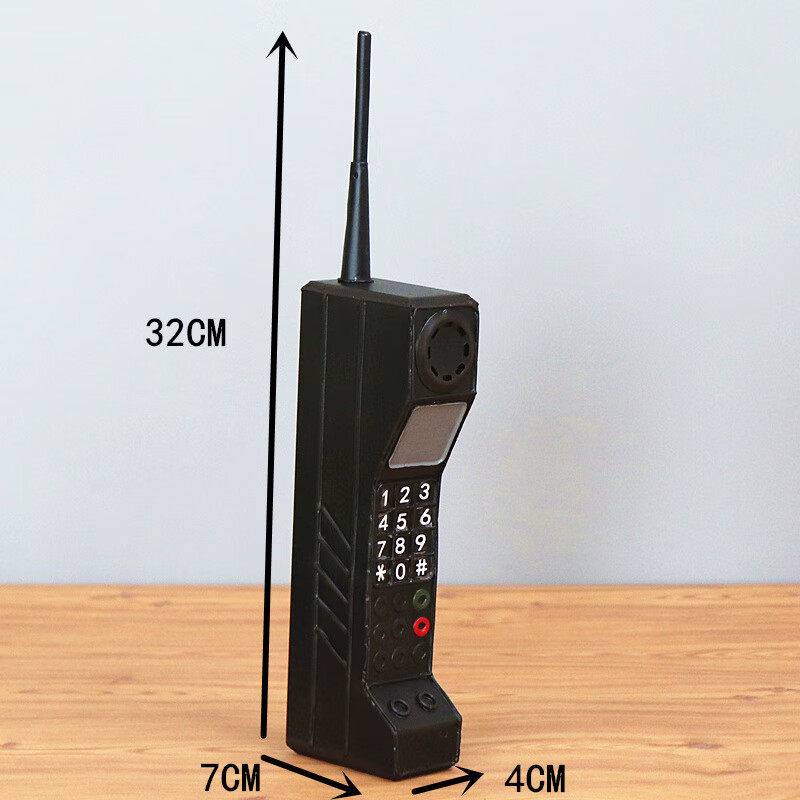 收音录音机电视机摄影机打字机电风扇模型道具摆件 咖啡色 大哥大黑色