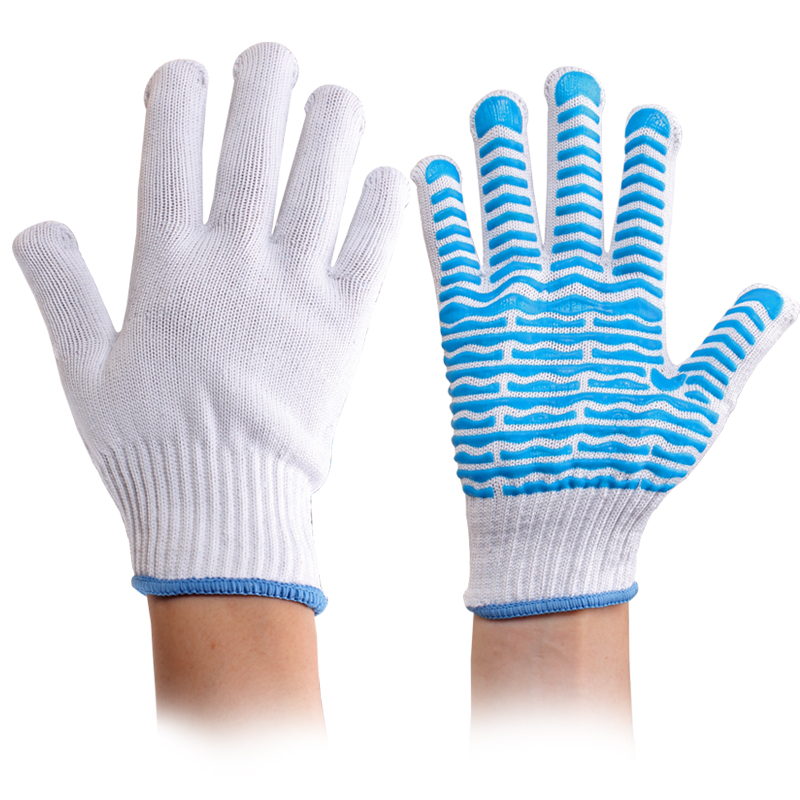 京东星宇劳保手套d218 棉纱透气吸汗pvc塑胶挂胶涂胶耐磨防滑工作手套