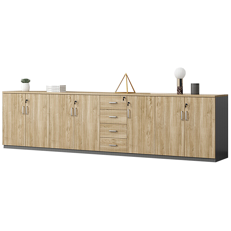 盛潇 矮柜落地资料柜a4文件柜简约现代小柜子茶水柜办公柜子板式矮柜办公家具 两门柜 800*400*800