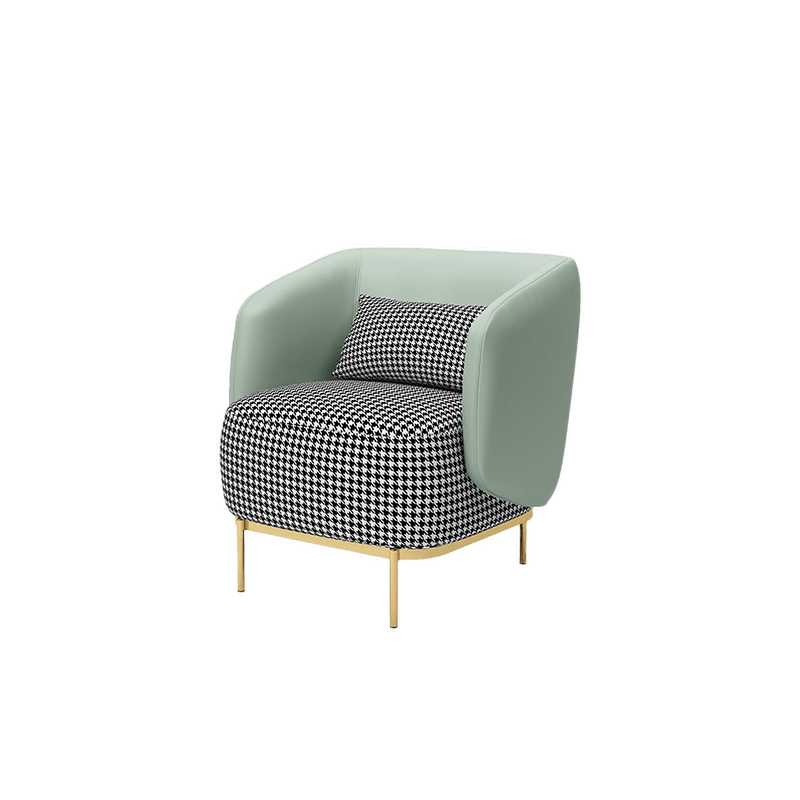 伊三缘咖啡厅音乐酒吧沙发 售楼部接待洽谈桌椅组合大理石轻奢双人沙发 绿色单人