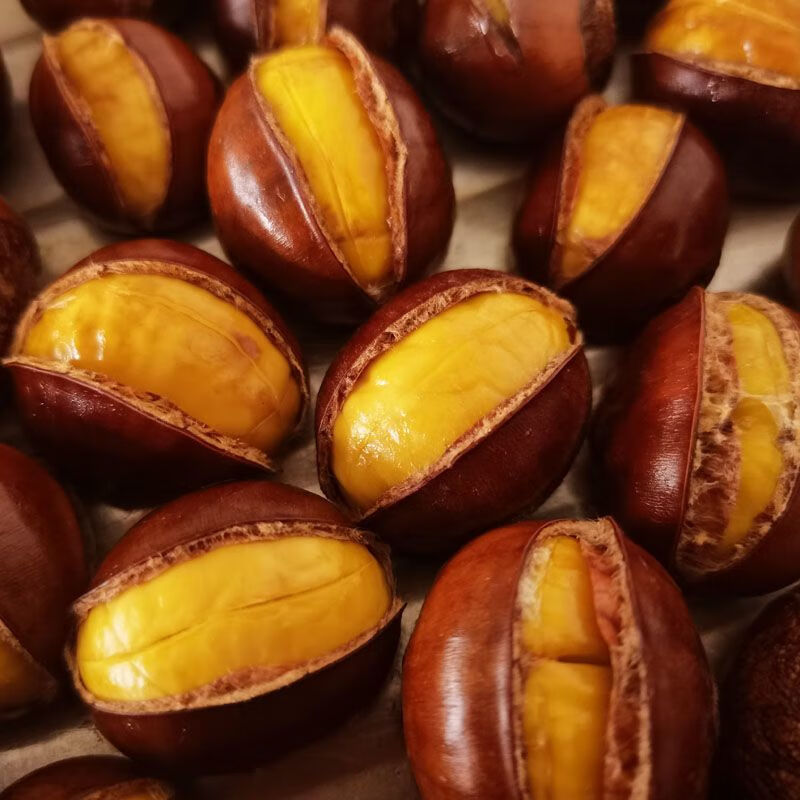 薛記炒貨開(kāi)口板栗烤栗子即食栗子信陽(yáng)油栗現烤甘栗零食非糖炒栗子 1斤開(kāi)口板栗大個(gè)