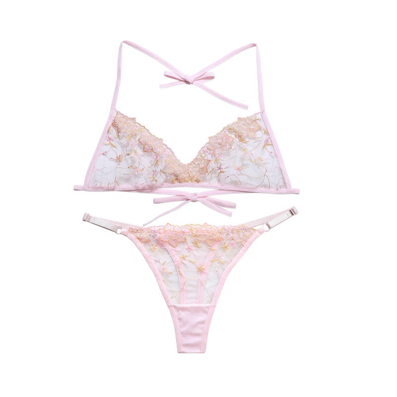绑带内衣内裤透明性感诱惑火辣比基尼三点式可调文胸丁字裤套装女士