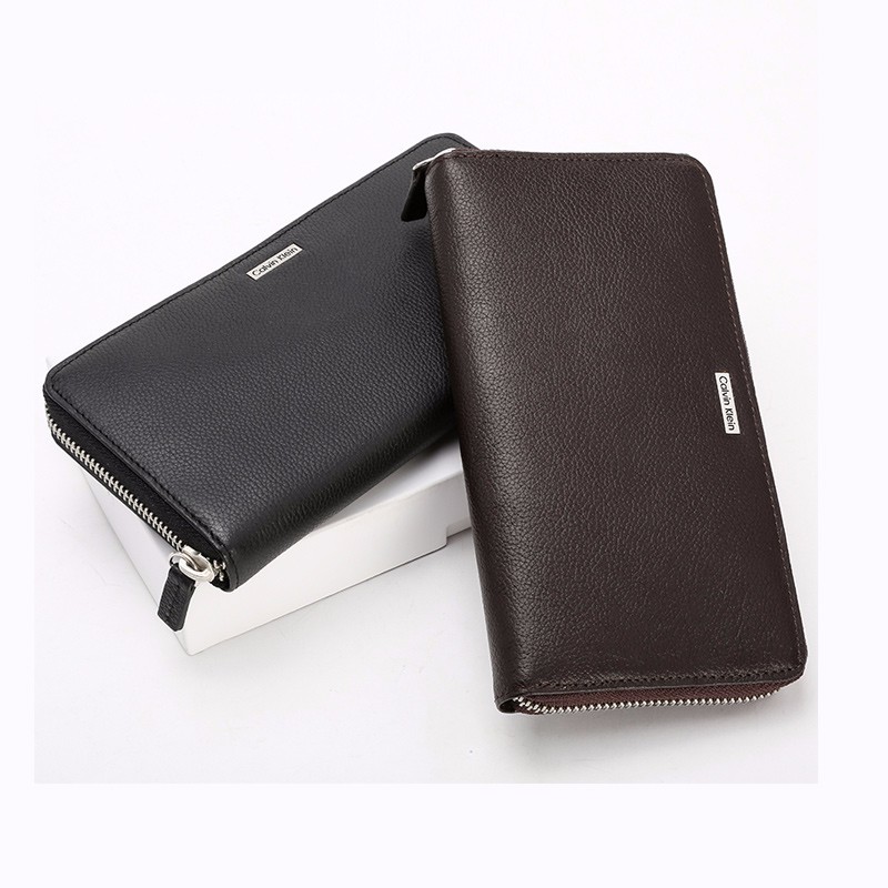 calvin klein 【情人节礼物】男士商务时尚拉链手拿长款ck钱包礼盒装