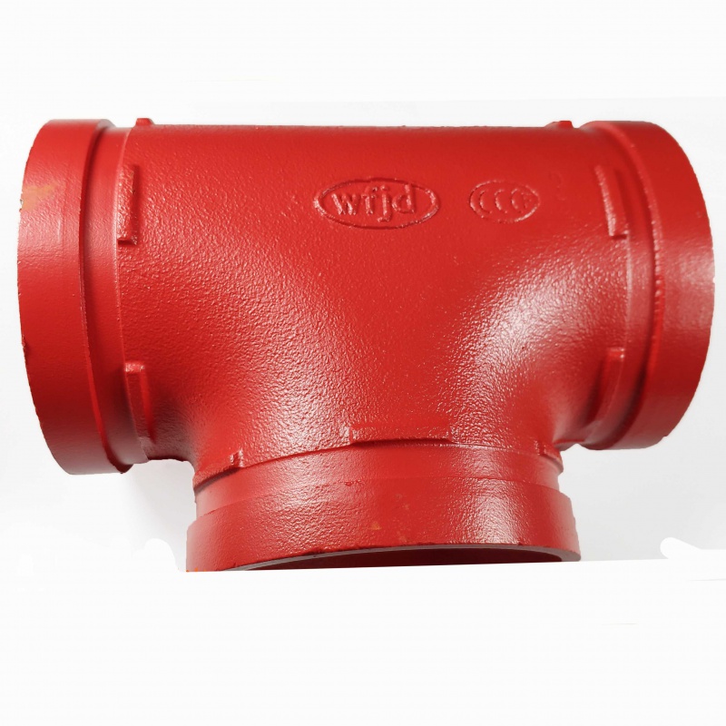 久聚和消防管件沟槽抱箍三通 正三通等径三通镀锌钢管卡箍三通dn114