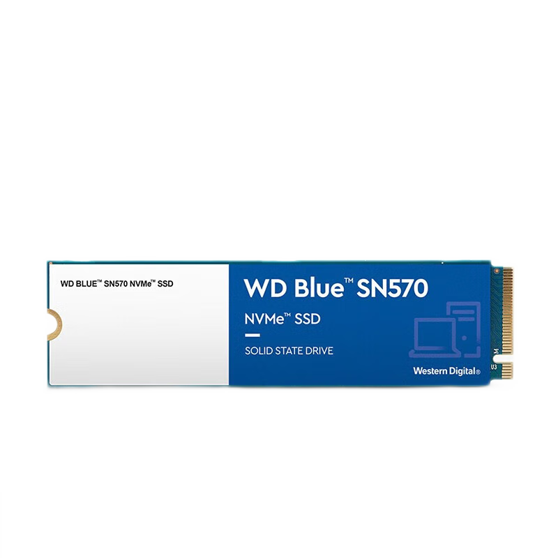 西部数据（WD） SSD固态硬盘 NVME协议 M.2接口 2280台式机笔记本高速游戏硬盘M.2固态硬盘 蓝盘SN580 1T（附带硬盘散热片）