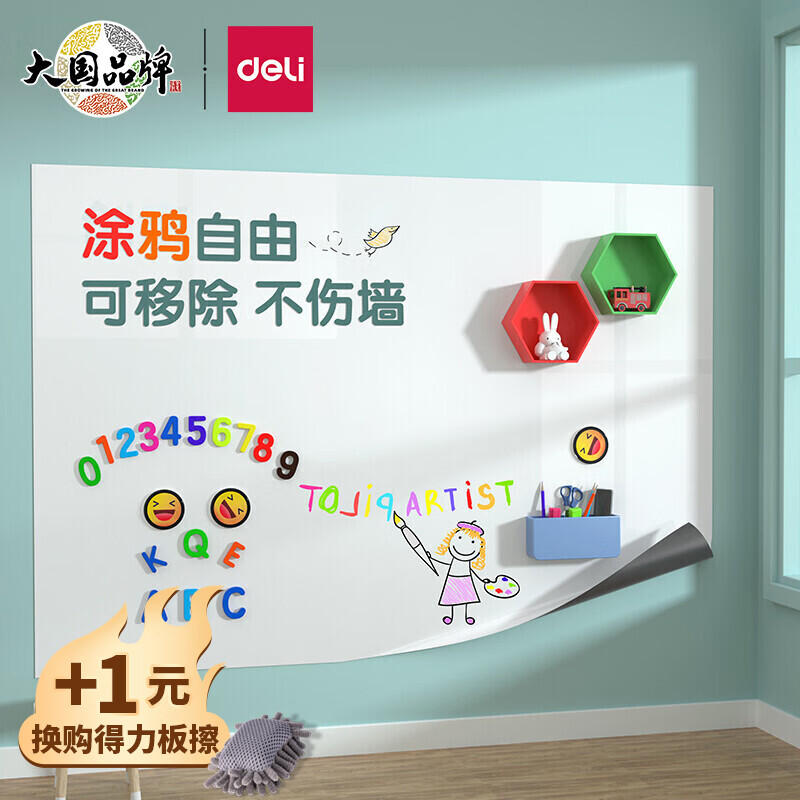 得力(deli)90*60cm软白板  家用可移除胶墙贴 铁性自粘贴可擦写画板 涂鸦自粘墙纸 儿童黑板贴 白板写字板属于什么档次？