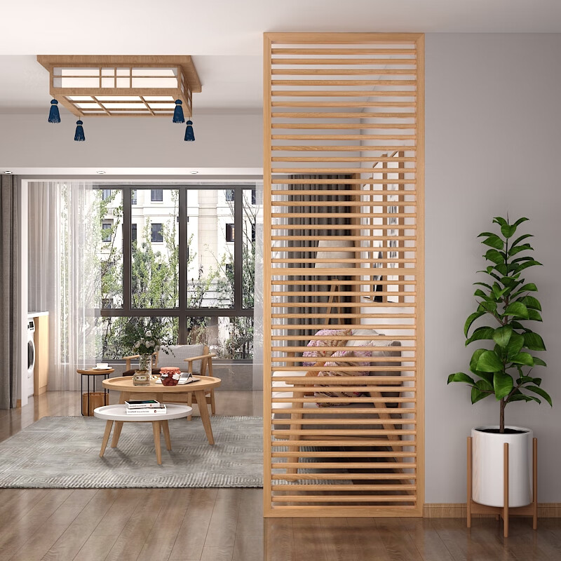 实木客厅入户玄关家用小户型镂空原木格栅定制 定制樟子松每平方价格