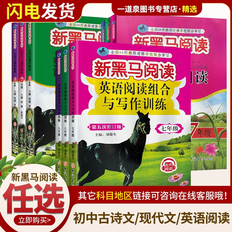 自选】新黑马阅读现代文古诗文英语阅读组合与写作训练七八九年级上册同步专项训练教辅789年级下册全一册练习册 【英语阅读组合与写作训练】八年级