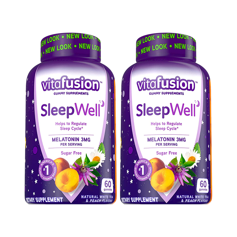 小熊糖（Vitafusion）3mg褪黑素睡眠軟糖60粒*2sleepwell退黑素改善失眠助睡眠0蔗糖
