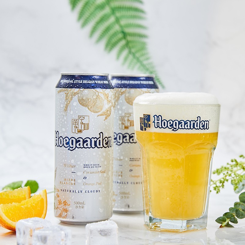 福佳(hoegaarden)比利时风味精酿啤酒 福佳白啤酒 500ml*18听 整箱装