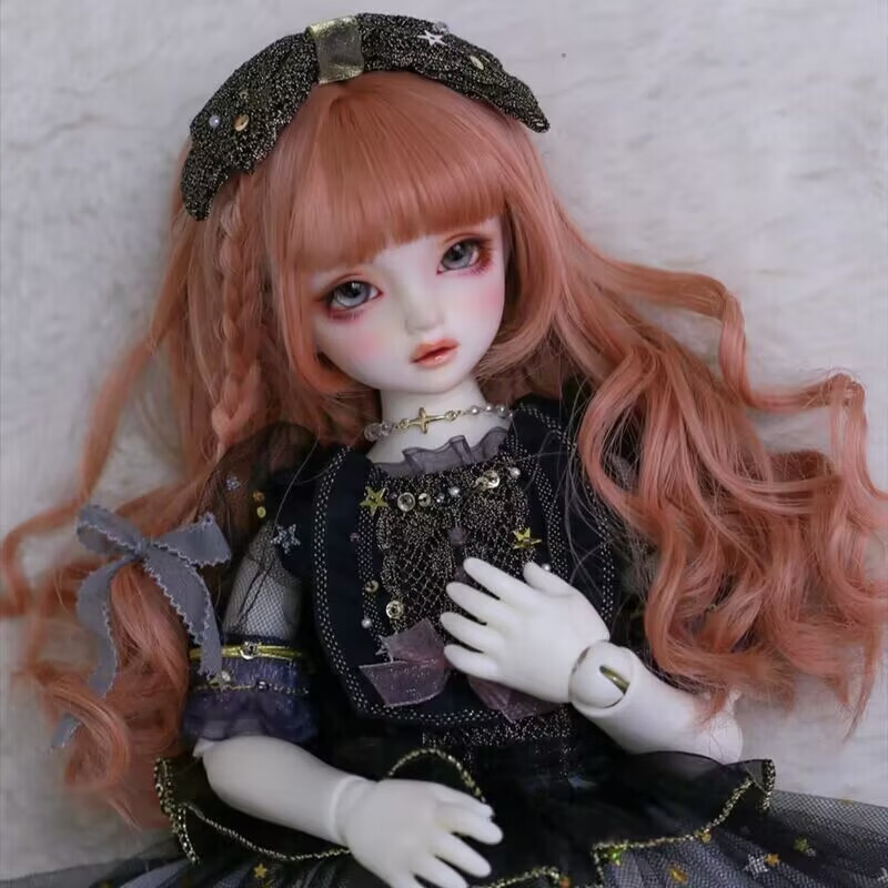 6分娃娃假发60cm叶罗丽假毛长卷发bjd芭比娃娃换装假发高温丝头发 6分